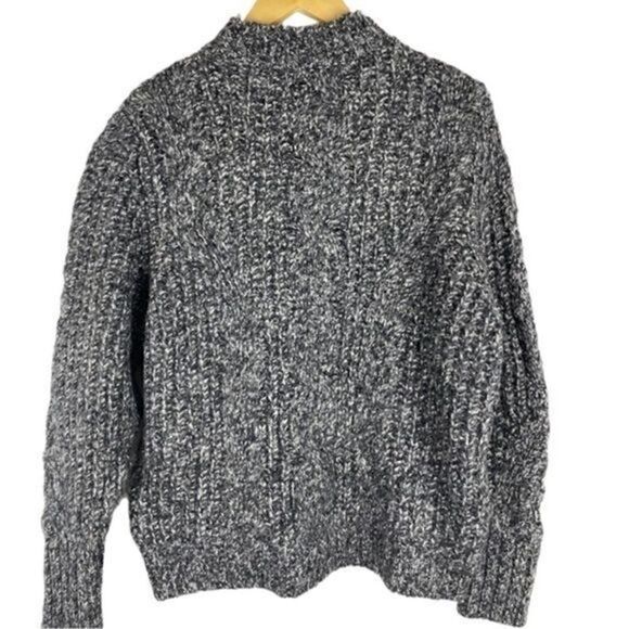 Topshop Black Multi Braided Cable Mock Neck Sweater Small - Picture 8 of 9
